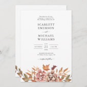 Herbstliche Hochzeit der Wasserfarben Einladung (Vorne/Hinten)