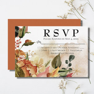 Herbstliche Hochzeit der Wasserfarben RSVP Karte