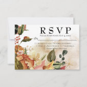 Herbstliche Hochzeit der Wasserfarben RSVP Karte (Vorderseite)