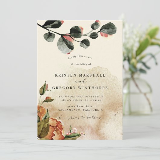 Herbstliche Hochzeit Einladung (Stehend Vorderseite)