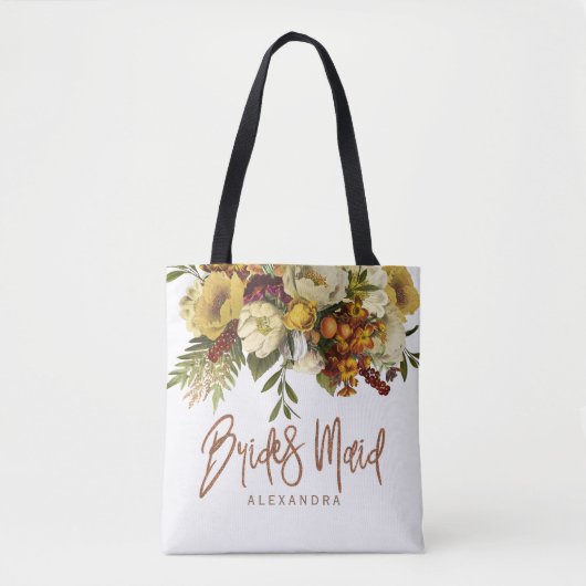 Herbstliche Hochzeit Herbst Blume und Blätter über Tasche (Vorderseite)