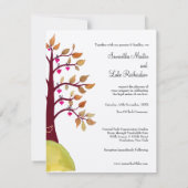 Herbstliche Hochzeit Herbst Liebe Herzstück Einladung (Rückseite)