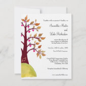 Herbstliche Hochzeit Herbst Liebe Herzstück Einladung (Rückseite)