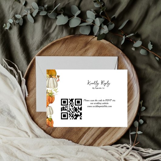 Herbstliche Hochzeit im Herbst Kindly UAWG RSVP Karte