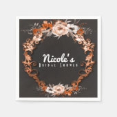 Herbstliche Hochzeit im Herbst Orange Blume Elegan Serviette (Vorderseite)