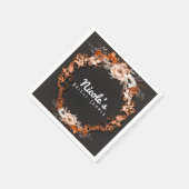 Herbstliche Hochzeit im Herbst Orange Blume Elegan Serviette (Ecke)