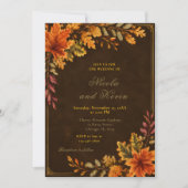 Herbstliche Hochzeit in Braun Einladung (Vorderseite)
