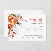 Herbstliche Hochzeit in Weiß RSVP Karte (Vorne/Hinten)