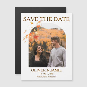 Herbstliche Hochzeit Magnetkarte zum Speichern des