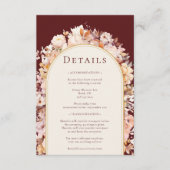 Herbstliche Hochzeit mit floralem Burgundy-Creme Begleitkarte (Vorderseite)