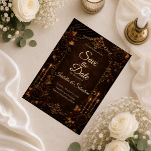 Herbstliche Hochzeit mit Kerzenlichtromantik Save The Date