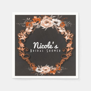 Herbstliche Hochzeit Orange Blumen Elegant Serviette