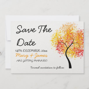 Herbstliche Hochzeit Swirly Baum "Save The Date" Save The Date