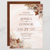 Herbstliche Hochzeit von Wasserfarben Einladung (Vorne/Hinten)