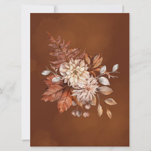 Herbstliche Hochzeit von Wasserfarben Einladung (Rückseite)