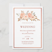 Herbstliche Hochzeit von Wasserfarben-Kupfer Einladung (Vorderseite)