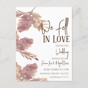 Herbstliche Hochzeit Wasserfarbe Blatt Braun  Postkarte