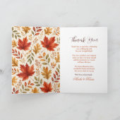 Herbstliche Hochzeitscreme Dankeskarte (Innenseite)