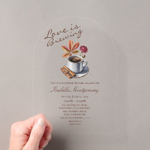 Herbstliche Hochzeitsdusche mit 'Love Is Brewing'- Acryleinladungen