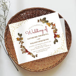 Herbstliche Hochzeitseinladungen<br><div class="desc">Laden Sie Ihre Gäste ein,  um Ihren Hochzeitstag mit diesen eleganten Herbsteinladungen zu feiern. Mit klassisch weißem Hintergrund,  goldfarbenem Glitzer in 2 Ecken,  eine Reihe von herbstfarbenem Blattwerk,  das um eine stilvolle Hochzeitsvorlage herum angelegt wurde,  die leicht zu verändern ist.</div>