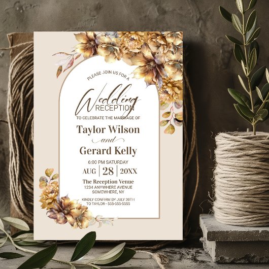 Herbstliche Hochzeitsempfehlung Einladung