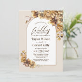 Herbstliche Hochzeitsempfehlung Einladung (Stehend Vorderseite)