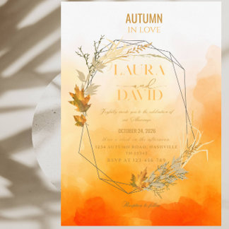 Herbstliche Hochzeitsfeier-Einladung Einladung