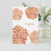 Herbstliche Hochzeitskarte Blume blüht Einladung (Stehend Vorderseite)