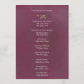 Herbstliche Hochzeitsprogramm mit Moody Floral Programm (Rückseite)