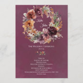Herbstliche Hochzeitsprogramm mit Moody Floral Programm (Vorderseite)