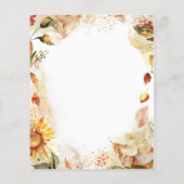 Herbstliche Hochzeitssonne Sonnenblumen Brautparty (Rückseite)