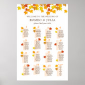 Herbstliche Hochzeitstabelle 15 Tabellen Poster (Vorne)