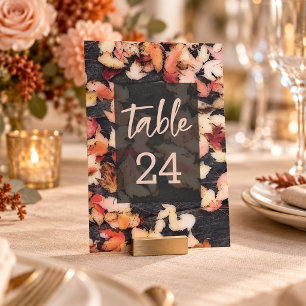 Herbstliche Hochzeitstisch-Nummer im Landhausstil Einladung