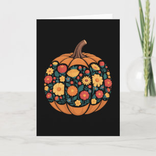 Herbstliche Jahreszeit Kürbis Floral Wildblume Dan Karte