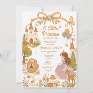 Herbstliche kleine Prinzessin Verzaubertes Königre Einladung