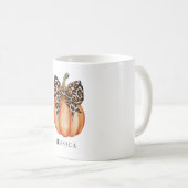 Herbstliche Kokette Kürbis-Schleife Kaffeetasse (VorderseiteRechts)