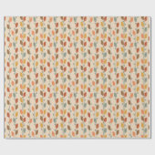 Herbstliche Kunst Orange und braune Blätter Geschenkpapier (Flach)