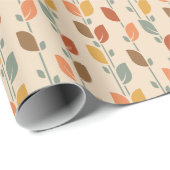 Herbstliche Kunst Orange und braune Blätter Geschenkpapier (Rolleneckpunkt)