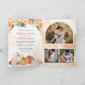 Herbstliche Kürbis-Blumen-Foto-QR-Code-Hochzeit Einladung (Innenseite)
