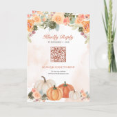 Herbstliche Kürbis-Blumen-Foto-QR-Code-Hochzeit Einladung (Rückseite)