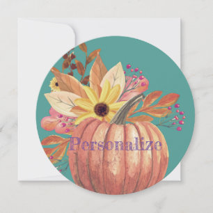 Herbstliche Kürbis-Blumen-Terrakotta orange und te Einladung