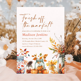 Herbstliche Kürbis-Hochzeitsdusche - Frisch vom Ma Einladung