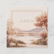 Herbstliche Landschaft Goldrahmen Rustikale Aquare