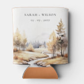 Herbstliche Landschaft Hochzeit mit verschlungener Dosenkühler (Rückseite)