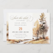 Herbstliche Landschaft Hochzeit mit verschlungener Save The Date (Vorderseite)