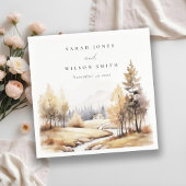 Herbstliche Landschaft Hochzeit mit verschlungener Serviette