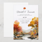 Herbstliche Landschaft Hochzeits Einladung (Vorne/Hinten)
