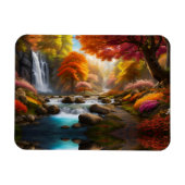 Herbstliche Landschaft Wasserfall im Park Magnet (Horizontal)