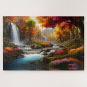 Herbstliche Landschaft Wasserfall im Park Puzzle (Horizontal)