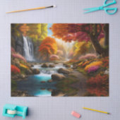 Herbstliche Landschaft Wasserfall im Park Seidenpapier (Basteln)